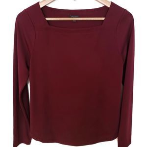 BNWOT Ann Taylor burgundy long sleeve blouse (size SP)